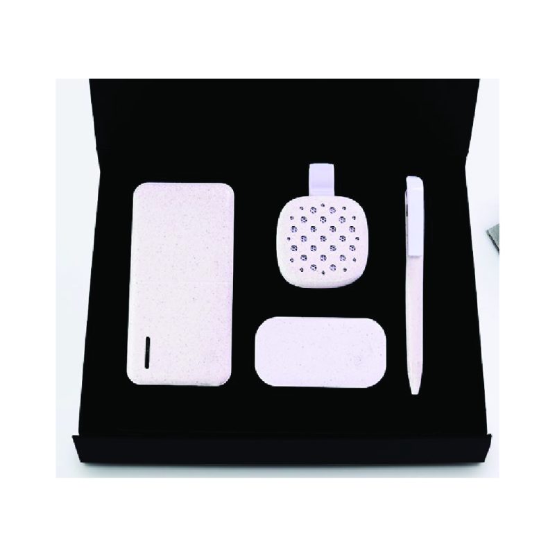 Ecola eco gift set with power bank, USB, speaker, and pen