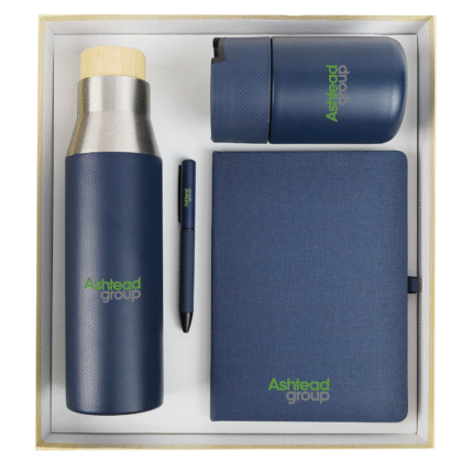 Cadeau staff welcome gift set with bottle, tumbler, pen, and notebook